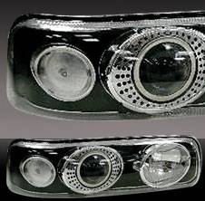 Chevrolet Silverado Pilot Black Projector Headlight - Pair - HL-603BP