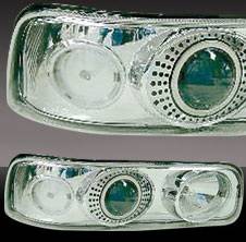 Chevrolet Silverado Pilot Chrome Projector Headlight - Pair - HL-603CP