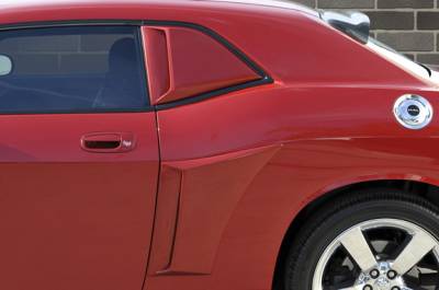Dodge Challenger Xenon Quarter Window Scoop Kit - Right And Left with Black Vinyl Inserts - 12950