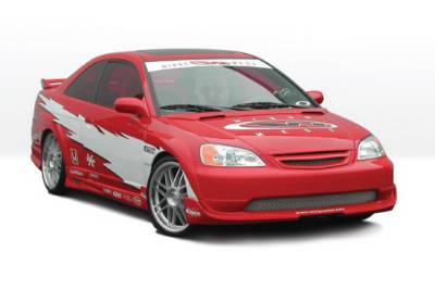 Honda Civic 2DR Wings West G5 Series Body Kit with Extreme 7PC Fender Flares - 4PC - 890554