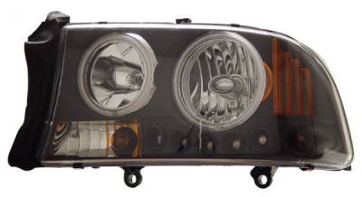 Dodge Durango Anzo Headlights - Crystal Clear Black with Amber Reflectors - 1PC - 111085