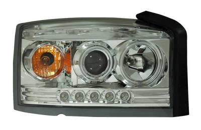 Dodge Dakota Anzo Projector Headlights - Chrome & Clear with Halos - 111123