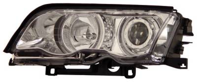 BMW 3 Series 4DR Anzo Projector Headlights - with Halo Chrome - 121016