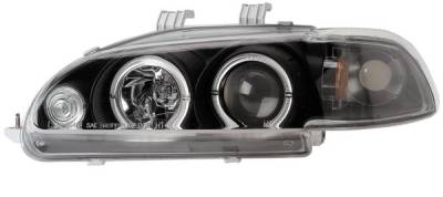 Honda Civic HB Anzo Projector Headlights - with Halo Black - 1PC - 121063