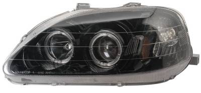 Honda Civic Anzo Projector Headlights - with Halo Black - 121071