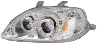 Honda Civic Anzo Projector Headlights - with Halo Chrome - 121072