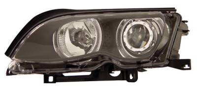 BMW 3 Series 4DR Anzo Projector Headlights - Black with Halo - 121140