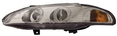 Mitsubishi Eclipse Anzo Projector Headlights - with Halo - Chrome & Clear with Amber Reflectors - 121149