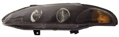 Mitsubishi Eclipse Anzo Projector Headlights - with Halo - Black & Clear with Amber Reflectors - 121156