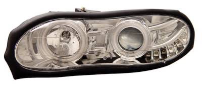 Chevrolet Camaro Anzo Projector Headlights - with Halo - Chrome & Clear with Amber Reflectors - 121159