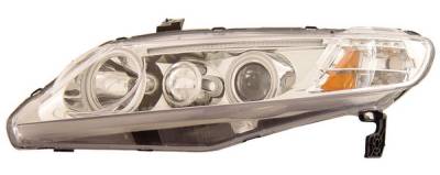 Honda Civic 4DR Anzo Projector Headlights - with Halo - Chrome & Clear with Amber Reflectors - CCFL - 121175