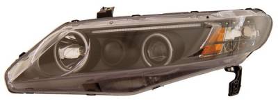 Honda Civic 4DR Anzo Projector Headlights - with Halo - Black & Clear with Amber Reflectors - CCFL - 121176