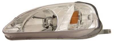 Honda Civic Anzo Headlights - Chrome with Amber Reflectors - 121179