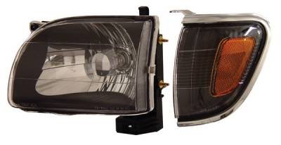 Toyota Tacoma Anzo Headlights - Black with Amber Reflectors - 121190