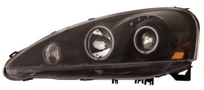 Acura RSX Anzo Projector Headlights - with Halo Black & Clear - 121197