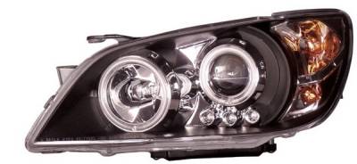 Lexus IS Anzo Projector Headlights - Black & Clear with Halos - 121199