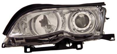 BMW 3 Series 4DR Anzo Projector Headlights - Chrome & Clear with Halos - 121212