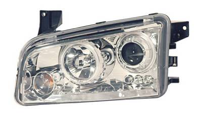 Dodge Charger Anzo Projector Headlights - Halo Chrome & Clear - CCFL - 121217