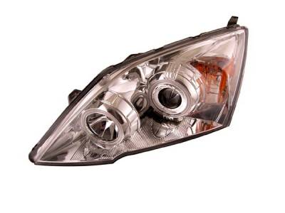 Honda CRV Anzo Projector Headlights - Chrome & Clear with Halos - 121224