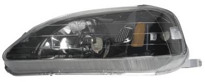 Honda Civic Anzo Headlights - Gun-Metal & Crystal Clear - 121234