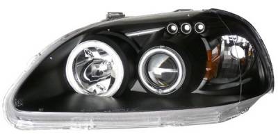 Honda Civic Anzo LED Projector Headlights - G2 Halo Black & Clear & Amber- CCFL - 121246