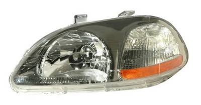 Honda Civic Anzo Headlights - Crystal & Gun Metal & Amber Reflector - 121248