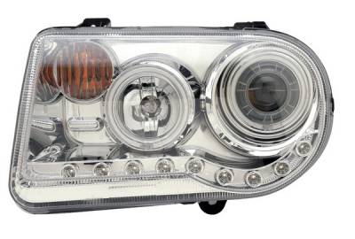 Chrysler 300 Anzo Projector Headlights - G2 Halo Chrome & Clear Amber- CCFL - 121250