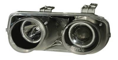 Acura Integra Anzo Projector Headlights - Halo Black & Clear & Amber - CCFL - 121255