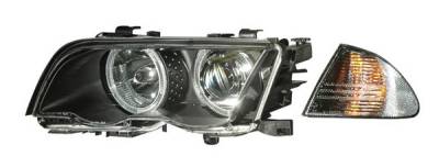 BMW 3 Series 4DR Anzo Projector Headlights - Halo Black & Clear & Amber- CCFL - 121261