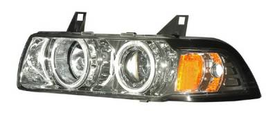 BMW 3 Series 2DR Anzo Projector Headlights - G2 Halo Chrome & Clear with Amber - 1PC - 121264