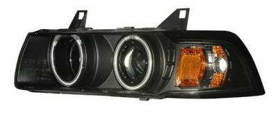 BMW 3 Series 2DR Anzo Projector Headlights - G2 Halo Black & Clear with Amber - 1PC - 121265