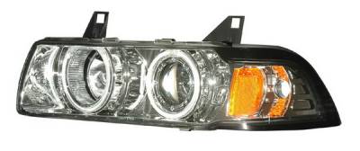 BMW 3 Series 4DR Anzo Projector Headlights - G2 Halo Chrome & Clear with Amber - 1PC - 121266