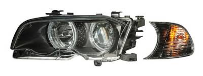 BMW 3 Series 2DR Anzo Projector Headlights - with Halo Black & Clear with Amber - 121269