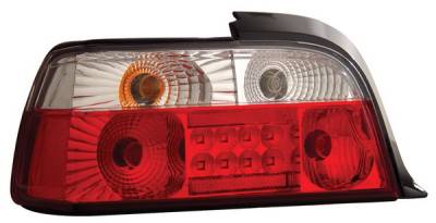 BMW 3 Series 2DR Anzo LED Taillights - Red & Clear - 321002