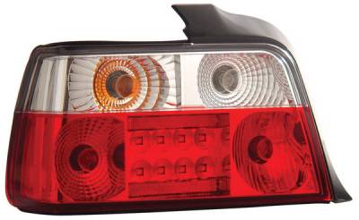 BMW 3 Series 4DR Anzo LED Taillights - Red & Clear - 321003