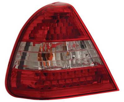 Mercedes-Benz C Class Anzo LED Taillights - Crystal Lens - Red & Clear - 321049