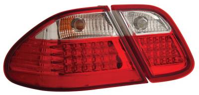 Mercedes-Benz CLK Anzo LED Taillights - Crystal Lens - Red & Clear - 321104