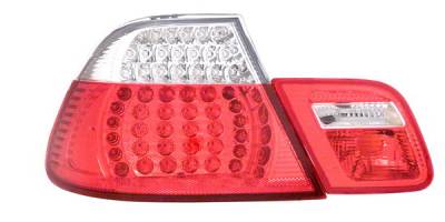 BMW 3 Series 2DR Anzo LED Taillights - Red & Clear - 4PC - 321105