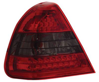 Mercedes-Benz C Class Anzo LED Taillights - Crystal Lens - Red & Smoke - 321112