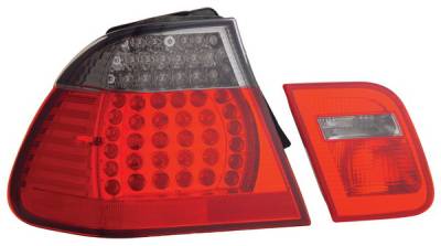 BMW 3 Series Anzo LED Taillights - Red & Smoke - 321123