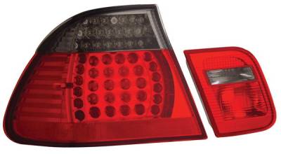 BMW 3 Series 4DR Anzo LED Taillights - Red & Smoke - 4PC - 321126