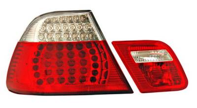 BMW 3 Series Anzo LED Taillights - Red & Clear - 4PC - 321185