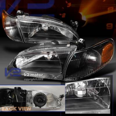 Toyota Corolla Custom Disco Black Headlights - 2LH-COR98JM-KS