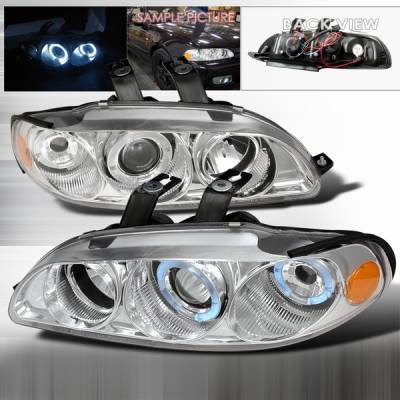 Honda Civic Custom Disco Chrome Dual Halo Projector Headlights - 2LHP-CV923-YD