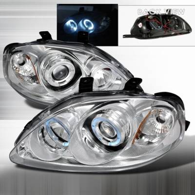 Honda Civic Custom Disco Clear Projector Headlights - 2LHP-CV99-YD