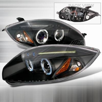 Mitsubishi Eclipse Custom Disco Black LED Projector Headlights - 2LHP-ELP06JMB-TM