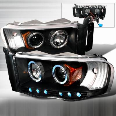 Dodge Ram Custom Disco Black Projector Headlights - 2LHP-RAM02JM-YD