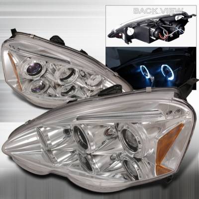 Acura RSX Custom Disco Chrome Halo Projector Headlights - 2LHP-RSX02B-TM