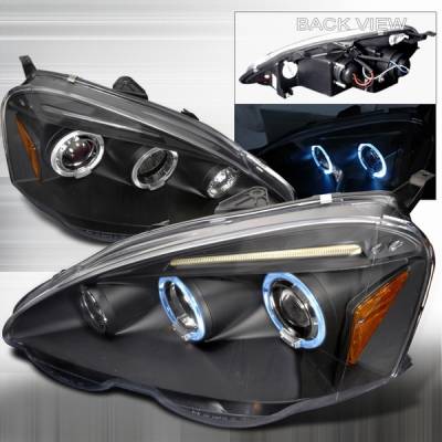 Acura RSX Custom Disco Black Halo Projector Headlights - 2LHP-RSX02JMB-TM