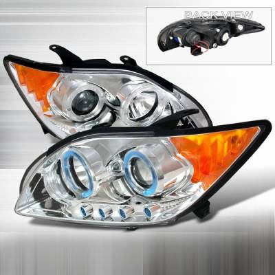 Scion tC Custom Disco Chrome Dual Halo LED Projector Headlights with Amber Reflector - 2LHP-TC05-YD